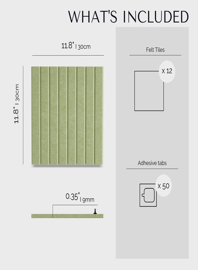 VIVELDA Large Cork Boards for Walls Black Felt Alternative - Slat Wall Paneling, Bulletin Board Tiles for Home Decor, Push Pin Corkboard Organizer for Office or Classroom-12-Pack Panel Kit (Avocado) - Image 5