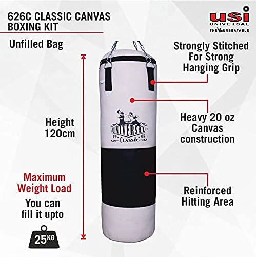 USI UNIVERSAL Boxing Punching Bag, 626C Classic Tough Canvas 3 Feet Un-Filled Boxing Bag, Punching Bag Without Chain For Kickboxing, Heavy 20oz Canvas Material, Reinforced Hitting Area - Image 2