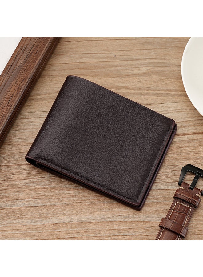 Men's Wallet Made From High-quality Leather Featuring A Stylish Slim Design Multiple Card Slots A Cash Slot-Color:De90 Brown - Image 1