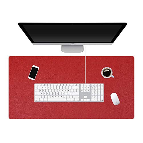 NJ PU Leather Desk Blotter,Laptop Desk Mat, Dual-Sided (Black/Red), Non Slip blotter with Comfortable Writing Surface Waterproof, Mouse Pad for Desktops and Laptops, Gaming Mouse Pad: 88x44 cm - Image 3