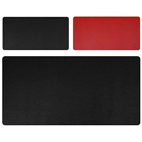 NJ PU Leather Desk Blotter,Laptop Desk Mat, Dual-Sided (Black/Red), Non Slip blotter with Comfortable Writing Surface Waterproof, Mouse Pad for Desktops and Laptops, Gaming Mouse Pad: 88x44 cm - Image 2
