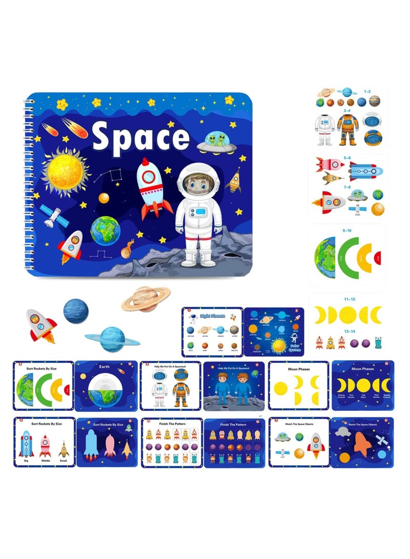 Zikra Preschool Montessori Toys for Toddlers, Space Busy Book Learning Toys for Kids Toddlers Preschool Learning Activities, Autism Sensory Educational Toys for Boys Girls Birthday Gifts - Image 1