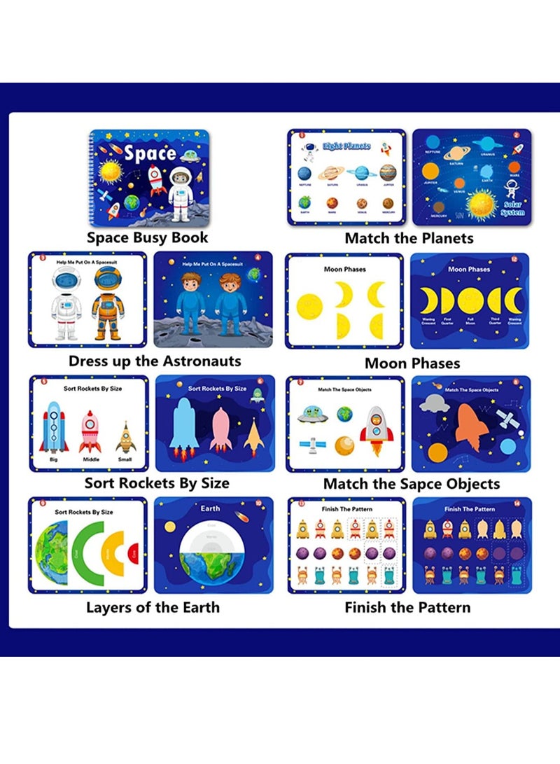 Zikra Preschool Montessori Toys for Toddlers, Space Busy Book Learning Toys for Kids Toddlers Preschool Learning Activities, Autism Sensory Educational Toys for Boys Girls Birthday Gifts - Image 4
