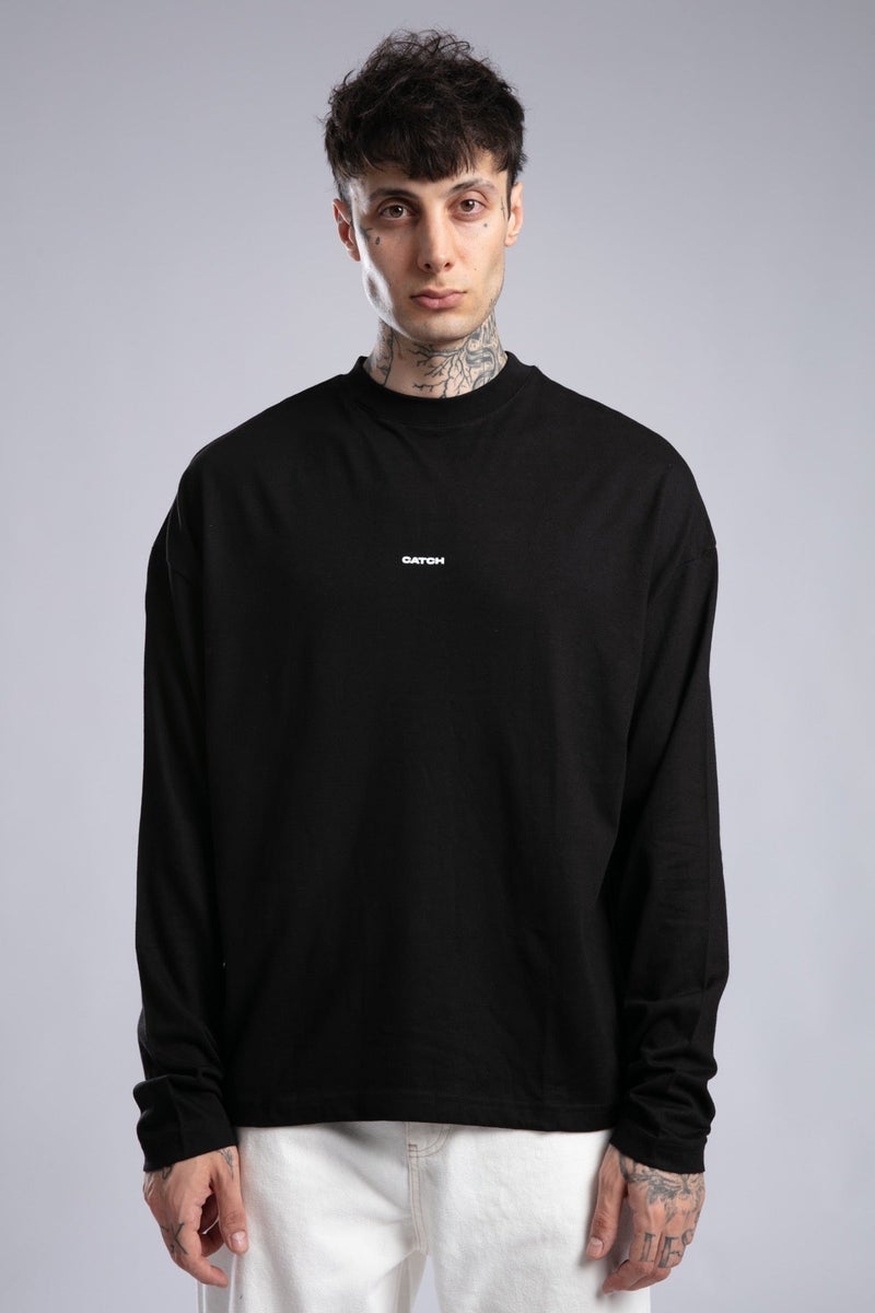 كاتش سويت شيرت ضيق بطبعة شعار بسيطة - Image 4