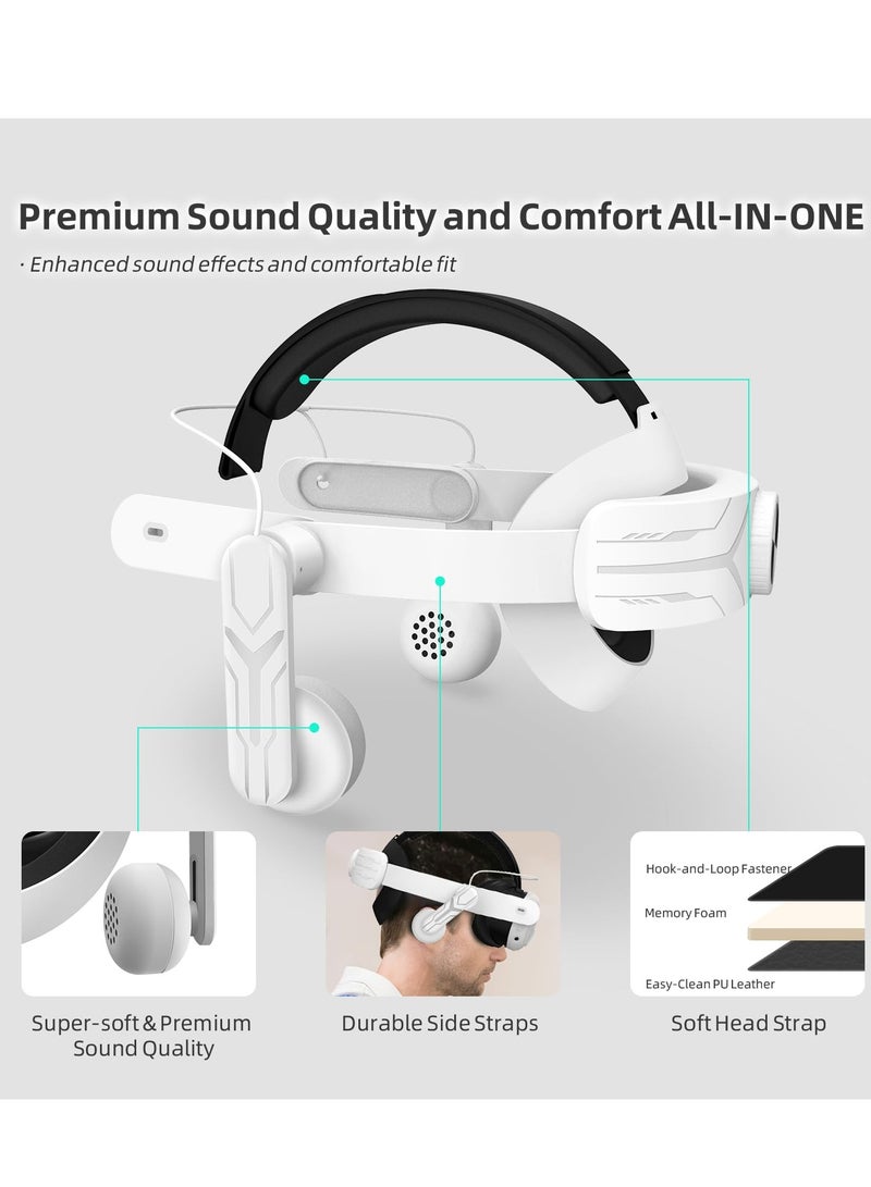 حزام رأس Quest 3 متوافق مع Meta Oculus Quest 3، حزام بديل مريح على الأذن Audio Elite لتحسين التأثيرات الصوتية وزيادة الانغماس في الواقع الافتراضي | حزام رأس متضمن - Image 5