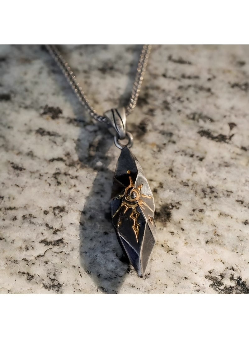 يي تشوان قلادة أزياء (أسود + فضي) قطعتين - Image 4