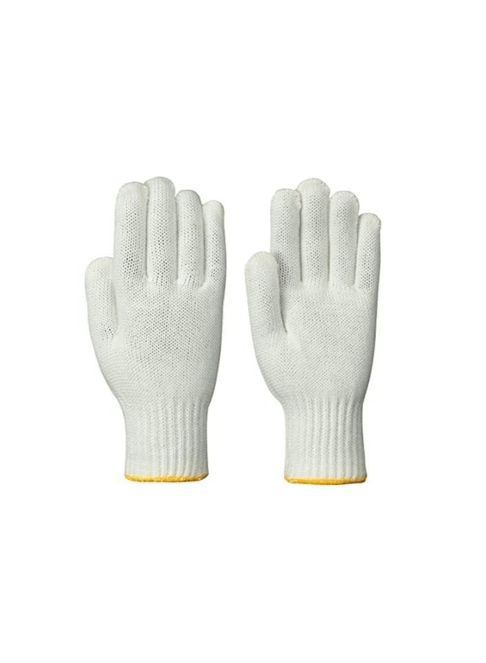 RACO Cotton Gloves with Yellow Edge-Washable Gloves Plain Seamless Workwear -Gloves Protective Industrial Works - It's Good for Woodworkers - Image 1