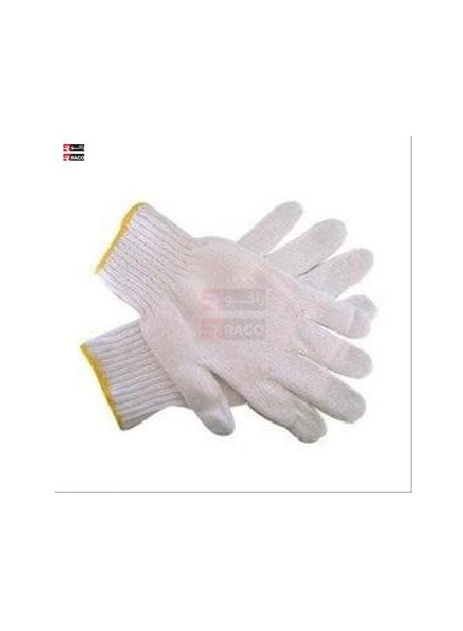 RACO Cotton Gloves with Yellow Edge-Washable Gloves Plain Seamless Workwear -Gloves Protective Industrial Works - It's Good for Woodworkers - Image 3