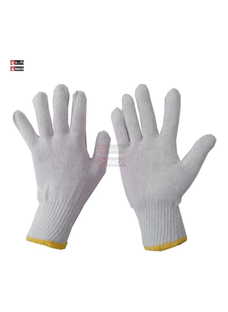RACO Cotton Gloves with Yellow Edge-Washable Gloves Plain Seamless Workwear -Gloves Protective Industrial Works - It's Good for Woodworkers - Image 5