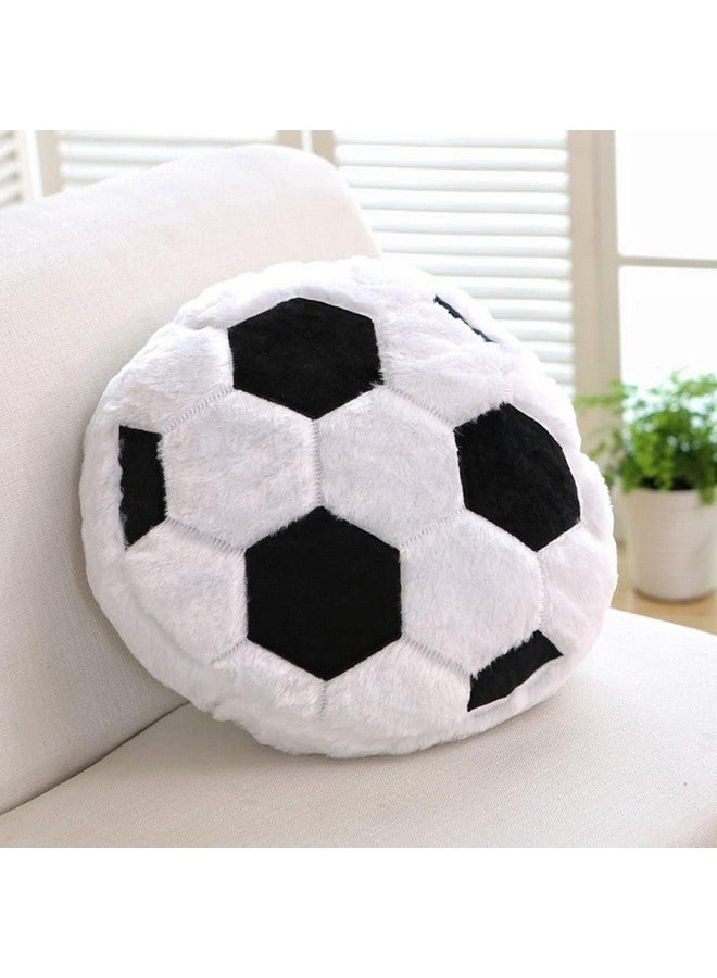 JULAN 14Inch Fluffy Soccer Balls Plush Pillowsoft Soccer Ball Stuffed Toysdecorative Soccer & Football Pillow Cushion Throw Pillowfootball Plushies Plush Doll For Home Deco Kids Big Sports Toy Gift - Image 1