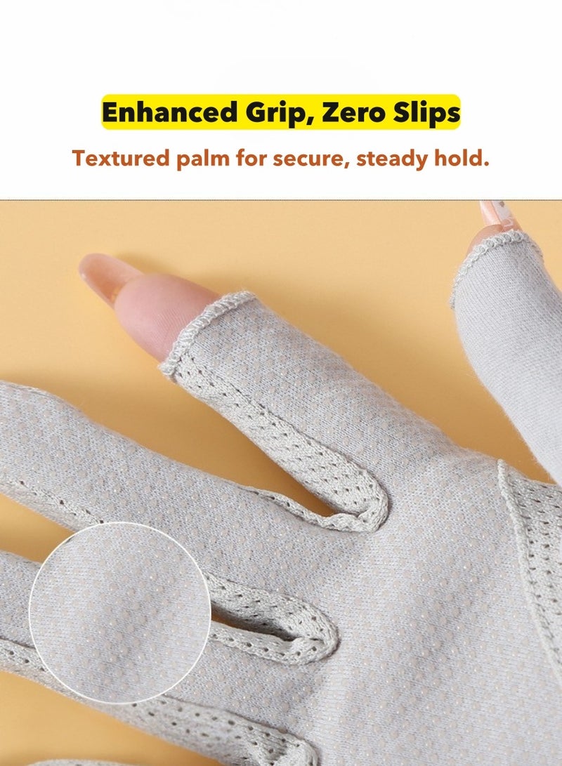 Generic Women’s UV Protection Driving Gloves – UPF 50+, Cotton Comfort, Anti-Slip, Touchscreen-Friendly  - Image 3