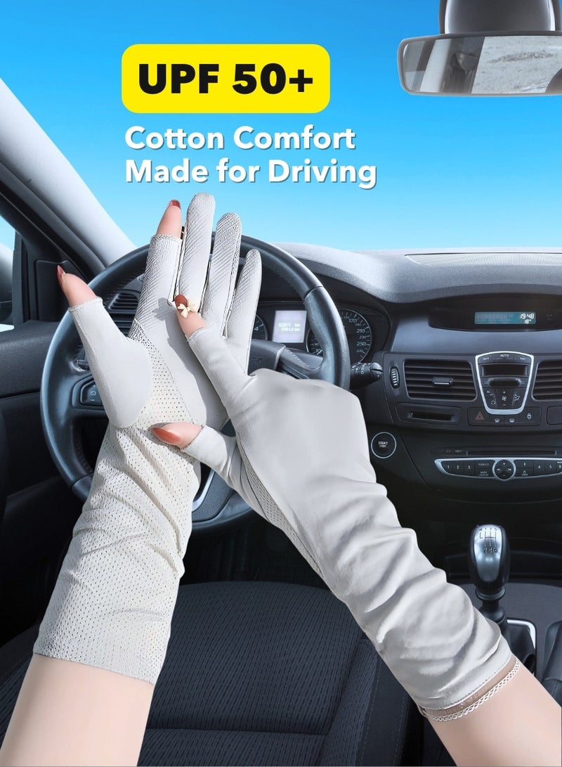 Generic Women’s UV Protection Driving Gloves – UPF 50+, Cotton Comfort, Anti-Slip, Touchscreen-Friendly  - Image 1