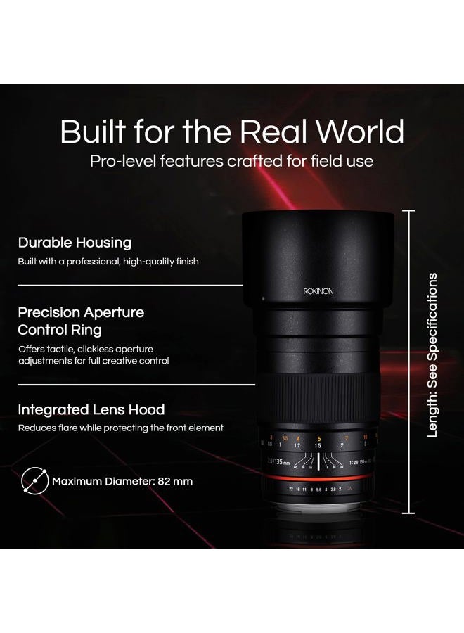 Rokinon 135mm F2.0 ED UMC Telephoto Lens for Nikon Digital SLR Cameras - Image 3