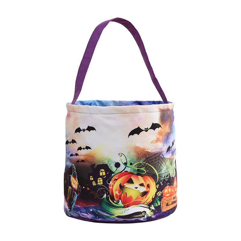 LED Light Up Halloween Bucket Halloween Tote Bags With handle 3 Light Modes Reusable Halloween Candy Bags Gift Bags for Children Halloween Themed Party - Image 1