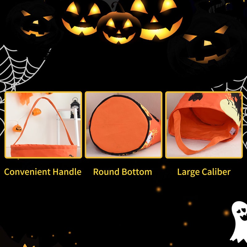 LED Light Up Halloween Bucket Halloween Tote Bags With handle 3 Light Modes Reusable Halloween Candy Bags Gift Bags for Children Halloween Themed Party - Image 3