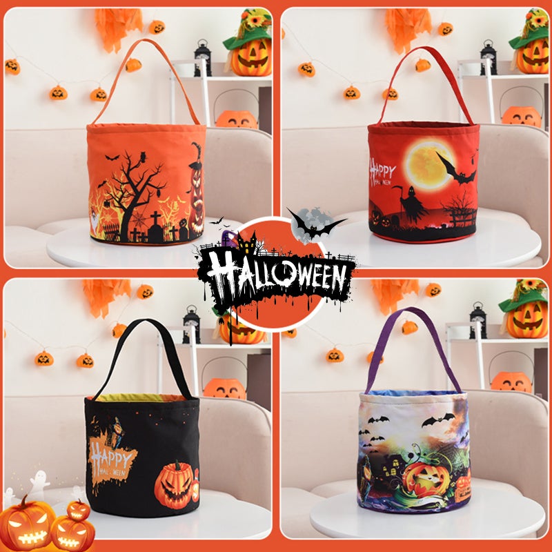 LED Light Up Halloween Bucket Halloween Tote Bags With handle 3 Light Modes Reusable Halloween Candy Bags Gift Bags for Children Halloween Themed Party - Image 4