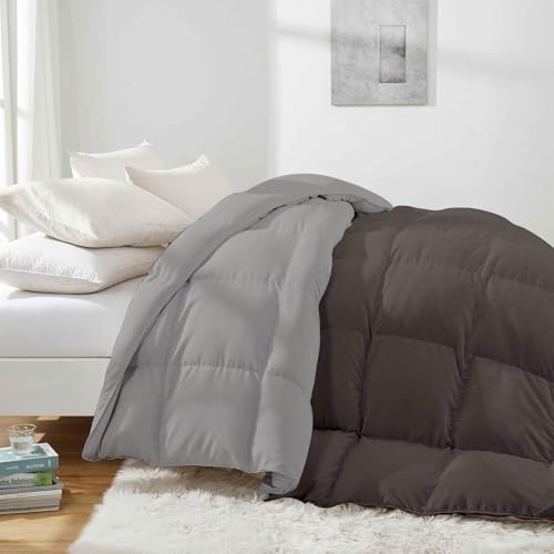 Razzai 500 GSM Winter Comforter Premium Collection Quilted Revesible microfiber Comforter (60" x 90" Inches/152cm x 228cm) - Single Bed Comforter|Silver/Dark Grey| TC - 400 - Image 4
