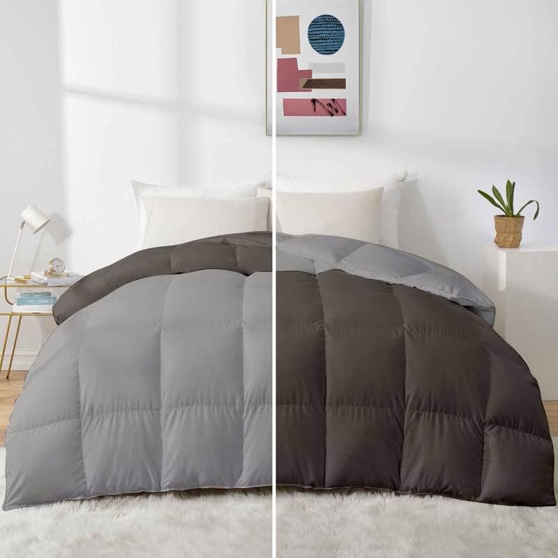 Razzai 500 GSM Winter Comforter Premium Collection Quilted Revesible microfiber Comforter (60" x 90" Inches/152cm x 228cm) - Single Bed Comforter|Silver/Dark Grey| TC - 400 - Image 2