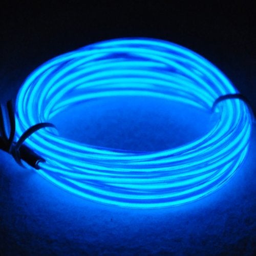 lychee EL Wire Neon Glowing Strobing Electroluminescent Light El Wire,Battery Pack for Parties, Halloween Decoration (Blue, 15ft) - Image 2