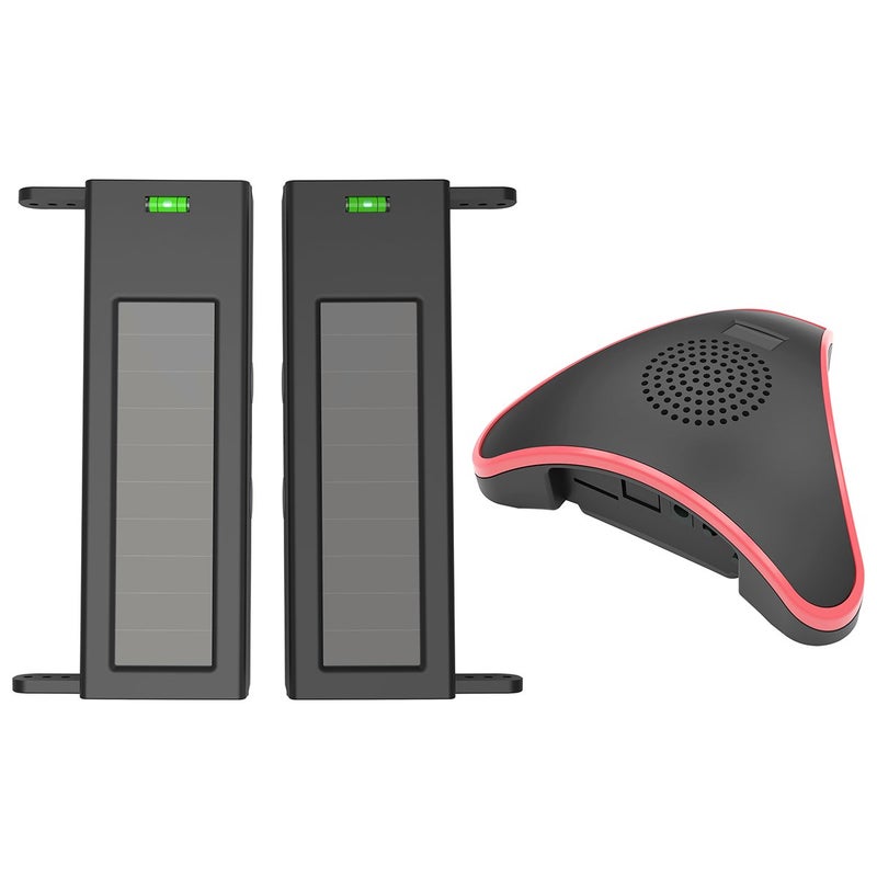 HTZSAFE Solar Wireless Driveway Alarm System 14 Mile Long Transmission Range 190 Feet Wide Sensor Range No Wiring No Need Replace Battery Outdoor Weatherproof DIY Security Perimeter Alert System