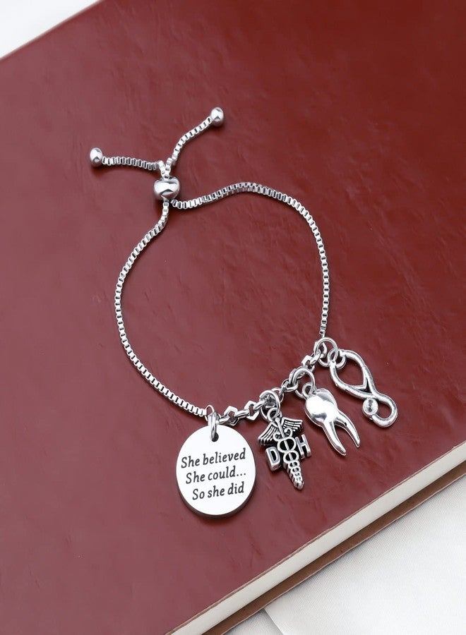 PLITI Dental Hygienist Gift Dentist Gift DH Gift New Dentist Gift She Believed She Could So She Did Bangle (she believed DH bg) - Image 5