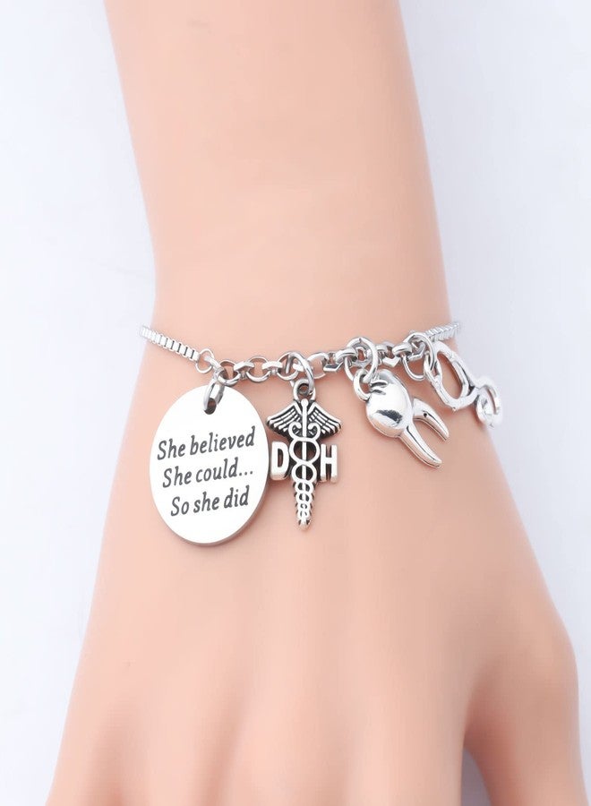 PLITI Dental Hygienist Gift Dentist Gift DH Gift New Dentist Gift She Believed She Could So She Did Bangle (she believed DH bg) - Image 4