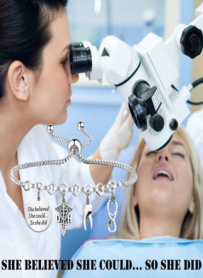 PLITI Dental Hygienist Gift Dentist Gift DH Gift New Dentist Gift She Believed She Could So She Did Bangle (she believed DH bg) - Image 3