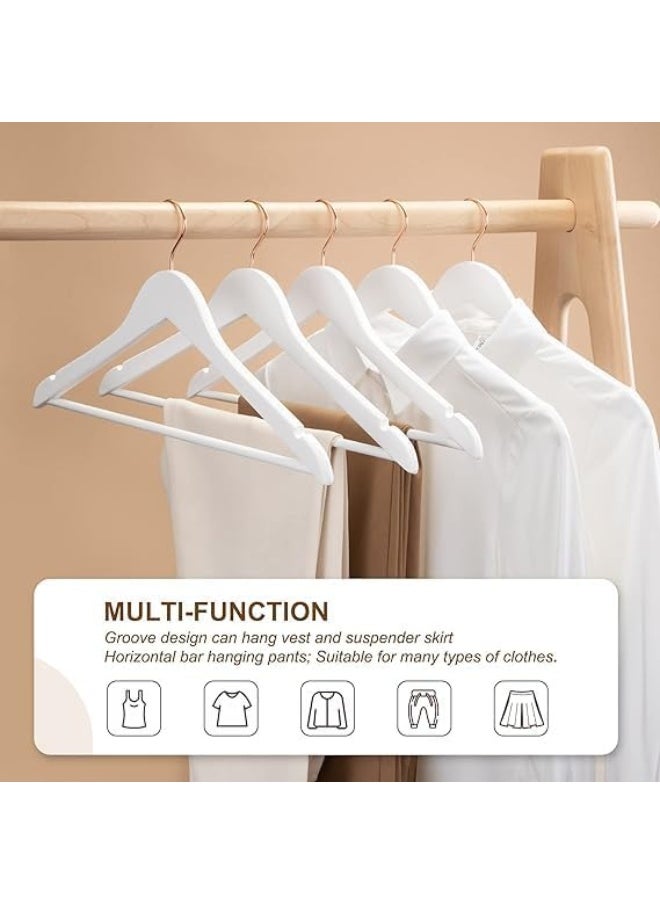 HOUSE DAY HOUSE DAY 20PK White Wooden Hangers with Rose Gold Hook  - Image 2