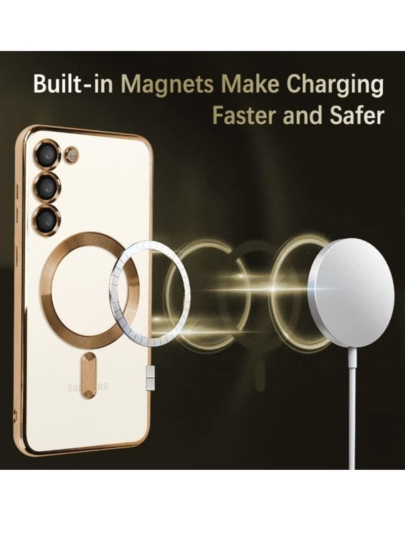 Raxoom Magnetic Clear Case for Samsung Galaxy S23 with Camera Lens Protector Magsafe Compatible Electroplated Soft TPU Shockproof Anti-Scratch Phone Case - Image 3