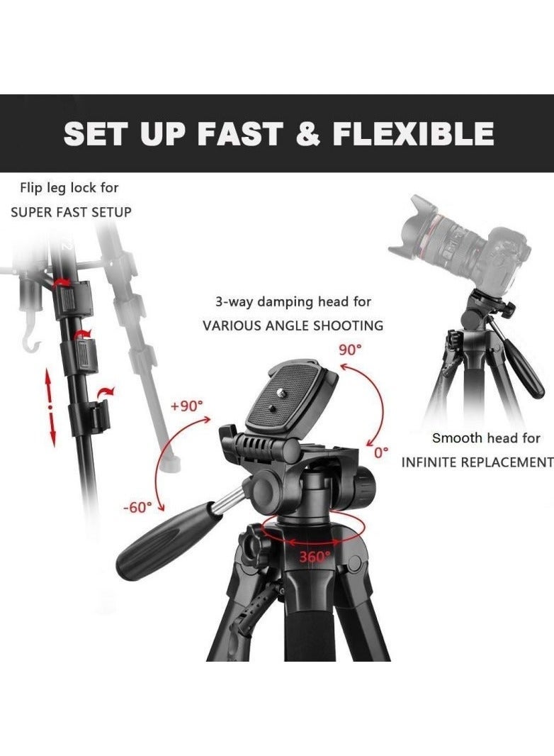 Jmary KP-2254 Professional Aluminum Tripod Monopod for All DSLR Cameras - Image 2