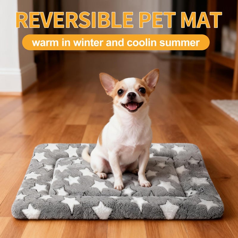 pobopobo Dog Bed Mat, Reversible Crate Pads for Small/Medium/Large Dogs & Cats Sleeping, Portable & Soft, Dog Beds Crate Pad (Grey, S(24"*18"*1.5")) - Image 3