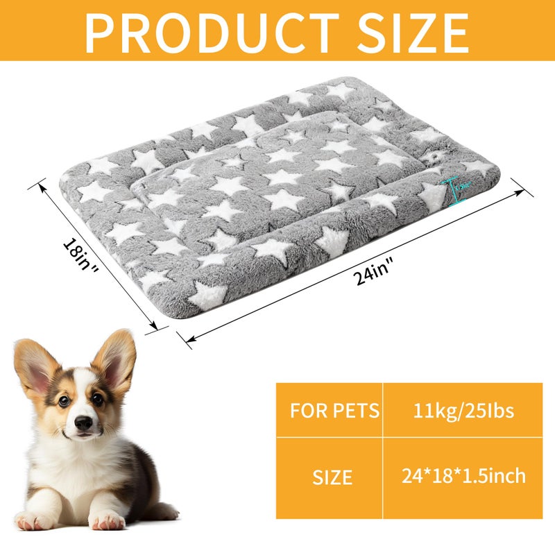 pobopobo Dog Bed Mat, Reversible Crate Pads for Small/Medium/Large Dogs & Cats Sleeping, Portable & Soft, Dog Beds Crate Pad (Grey, S(24"*18"*1.5")) - Image 4