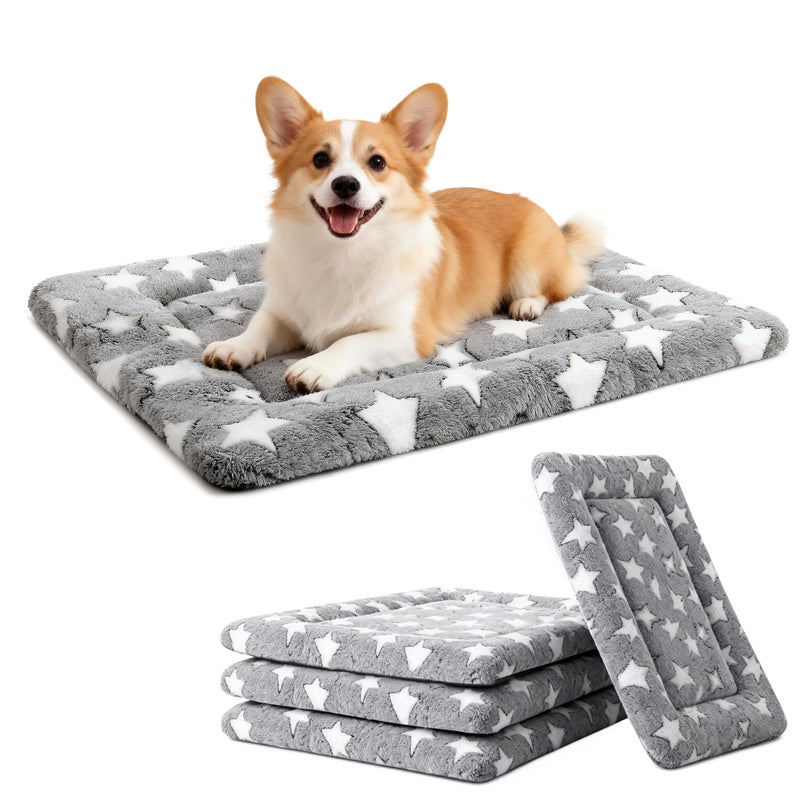 pobopobo Dog Bed Mat, Reversible Crate Pads for Small/Medium/Large Dogs & Cats Sleeping, Portable & Soft, Dog Beds Crate Pad (Grey, S(24"*18"*1.5")) - Image 1