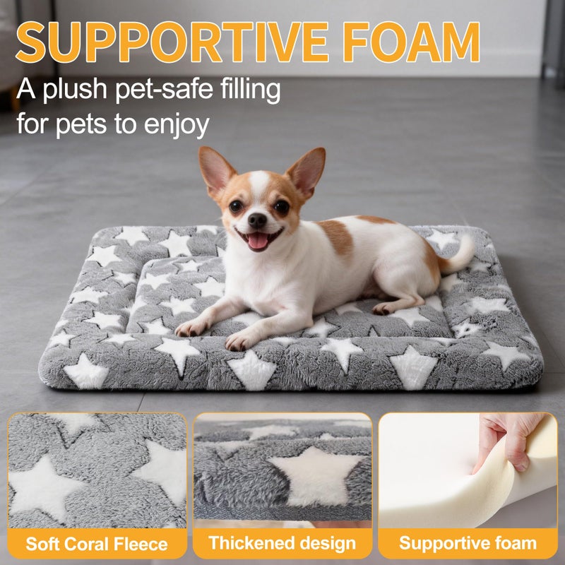 pobopobo Dog Bed Mat, Reversible Crate Pads for Small/Medium/Large Dogs & Cats Sleeping, Portable & Soft, Dog Beds Crate Pad (Grey, S(24"*18"*1.5")) - Image 2