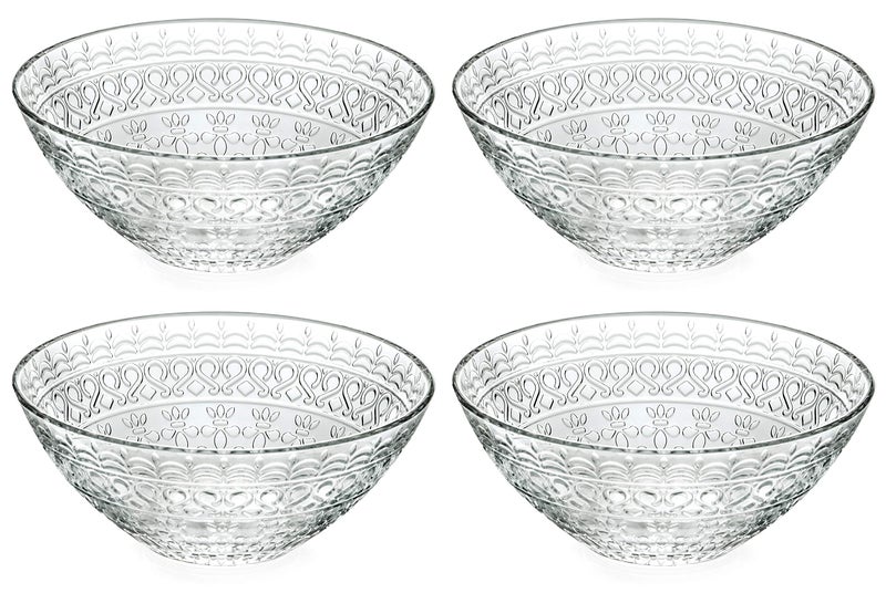 Barski Glass Bowl  For Dessert  Salad  Pasta  Fruit  Nuts  Chocolate  Set of 4 Bowls  Designed  625 Diameter  Made in Europe