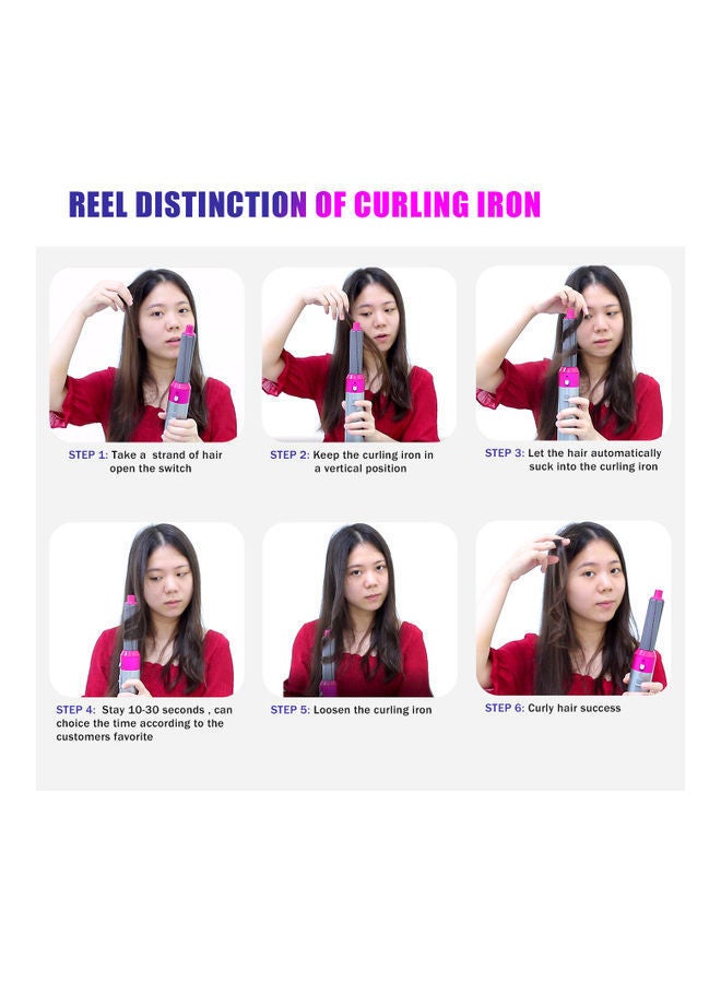 نيبمينينت جهاز تمليس شعر ومجفف دوار للتجفيف وتكبير الحجم 5 في 1 مع مشط وفرشاة تجعيد أسود 28 x 22 5سم - Image 5