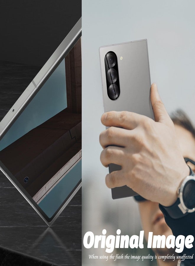 Orzero (3 Pack) Camera Lens Protector Compatible for Samsung Galaxy Z Fold 6, Protector de Cámera Tempered Glass 9 Hardness High Definition Anti-Scratch Case Friendly Does not Affect Night Shots - Image 2