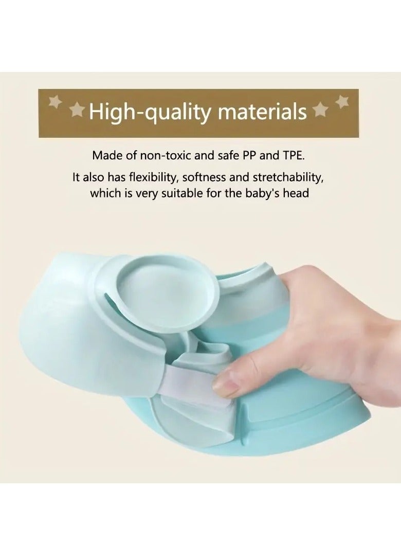 Little tots Baby Shower Cap, Bathing Cap, Adjustable Visor Hat, Safe Shampoo Shower Bathing Protection Bath Cap For Toddler Baby Kids Children Blue color - Image 3