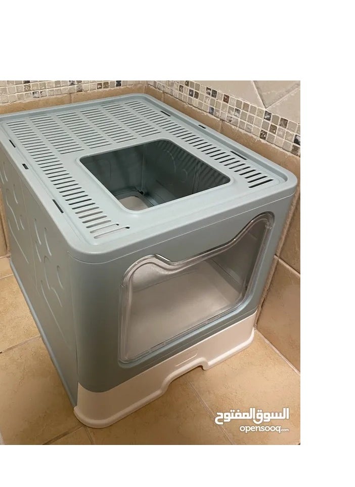 ريفا - صندوق فضلات للقطط مزود بدرج قابل للطي ثنائي الاتجاه 51x41x38سم - Image 1