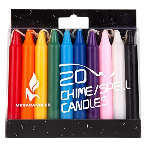 Mega Candles 20 pcs Unscented Assorted Colors Exquisite Mini Taper Spell Candles, 4 Inch Tall x 1/2 Inch Diameter, Magic Chimes, Enchantment, Casting Rituals, Witchcraft, Wiccan, Altar, Metaphysical - Image 3