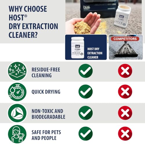 HOST® Dry Extraction Cleaner - Natural, Non-Toxic, Biodegradable Cleaning Compound for Carpets, Grouted Tile, and Textured Floors - Low Moisture Formula, Safe for People & Pets, 2.5 lb Shaker Jar - Image 4