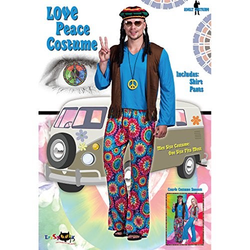 EraSpooky Men's Adult Hippie Love Peace Costume - Image 2