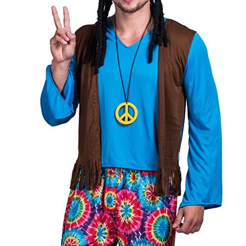 EraSpooky Men's Adult Hippie Love Peace Costume - Image 5