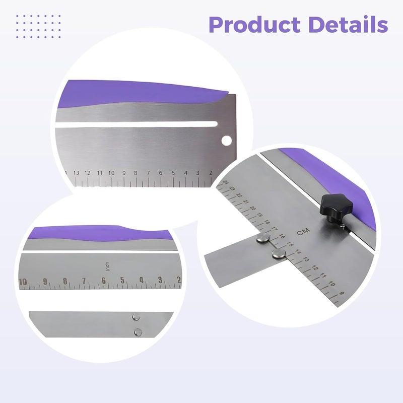 Stainless Steel Cake Smoother for Decorating, Adjustable Height, 12 in Spatula, Cake Leveler Tool - Image 2