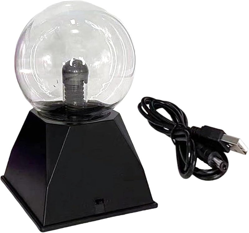 4 بوصات كرة بلازما USB مصباح مكتب تفاعلي صوتي كهربائي ساكن قابل للشحن تأثير البرق للمنزل المكتب الحفلات - Image 1