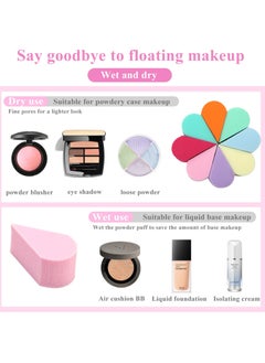 Excefore Makeup Beauty Sponges, 40 Pcs Reusable Face Paint Sponges, Petal Puff Cosmetic Petal Wedges Soft Foundation Makeup Blender for Clean Cream Concealer  - Image 3