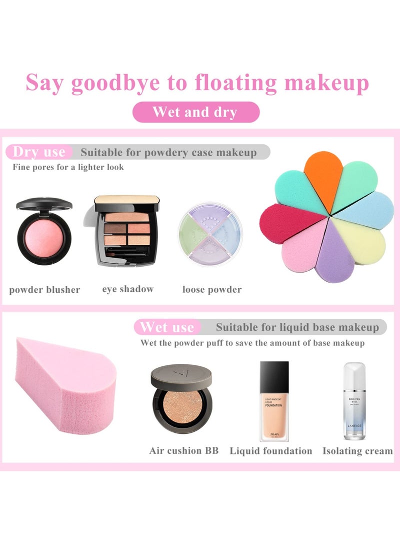 Excefore Makeup Beauty Sponges, 40 Pcs Reusable Face Paint Sponges, Petal Puff Cosmetic Petal Wedges Soft Foundation Makeup Blender for Clean Cream Concealer - Image 3