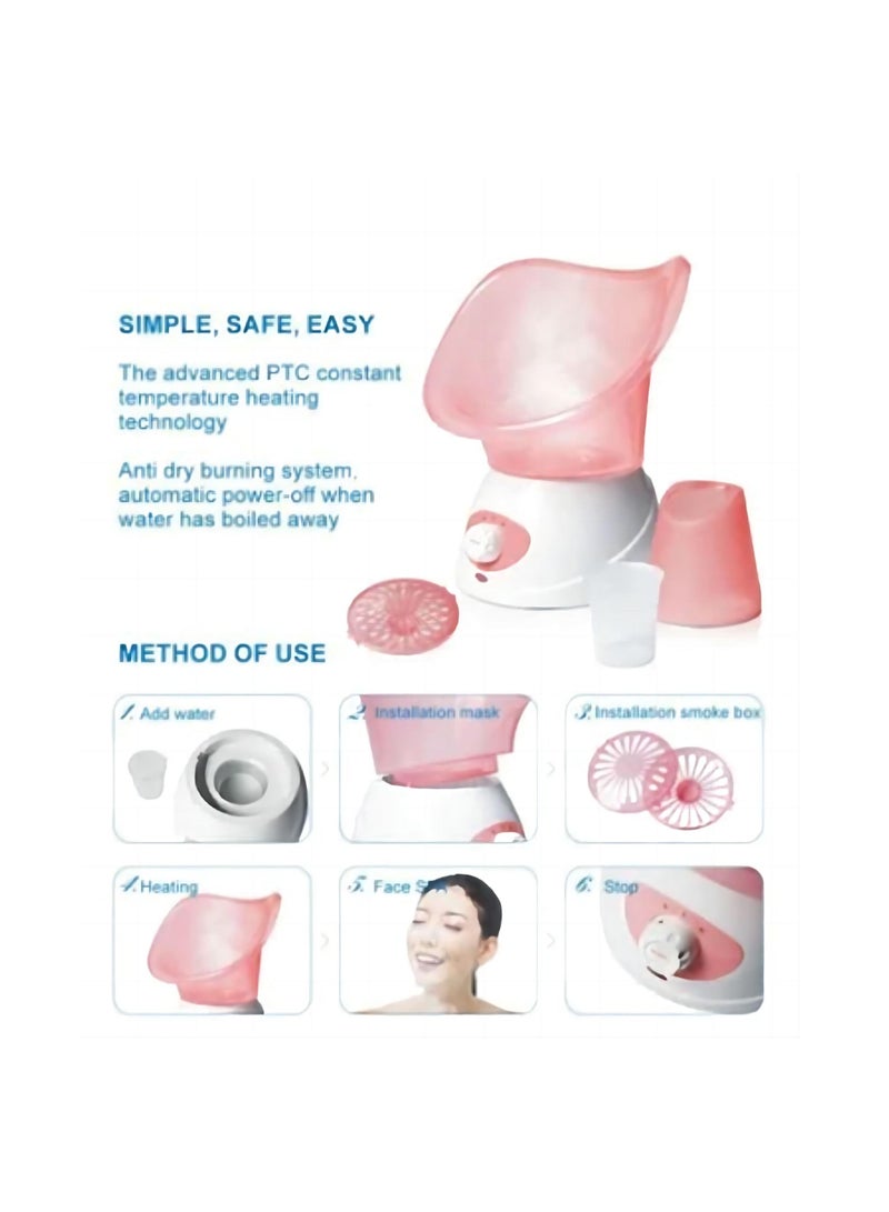 Benice Premium 220V Facial Steamer Nano Fine Facial Steam, Deep Cleansing, Multi-function Mode, Pink/White - Image 4