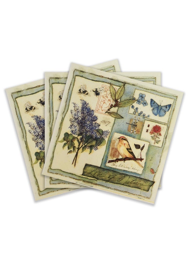 Zelten Colored Paper Cocktail Napkins, 20 Count Shabby Chic Napkins for Wedding, Dinner Tea Party Shower, Garden - Image 1