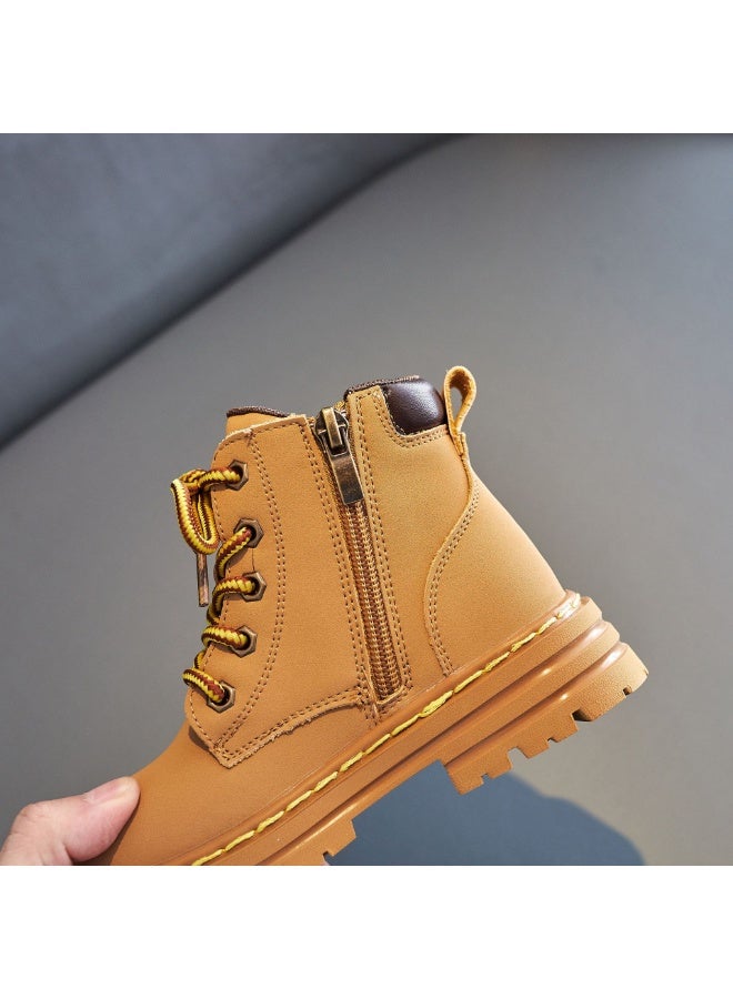 أولودينيز  حذاء بوت كلاسيكي للأطفال برباط وسحاب جانبي ونعل مطاطي مانع للانزلاق - Image 3